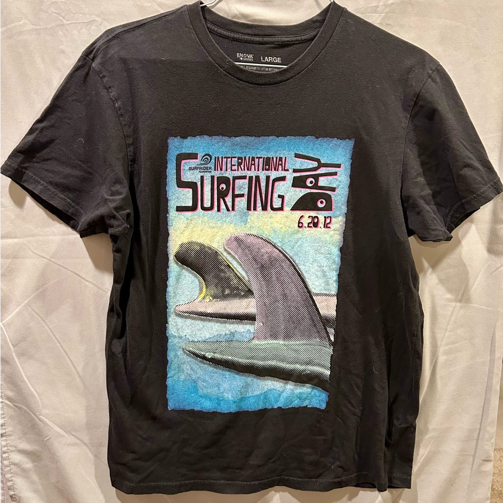 International Surfing Day Black T-Shirt
